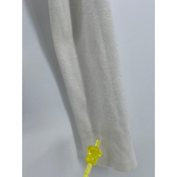 SUNDAY BEST Women's White Faux-Fur Button-Up Cropped Sweater Top SZ 2XS - Picture 8 of 12